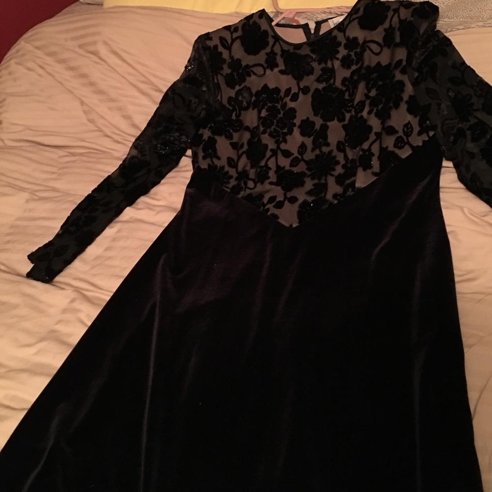 Black Velvet Evening Gown