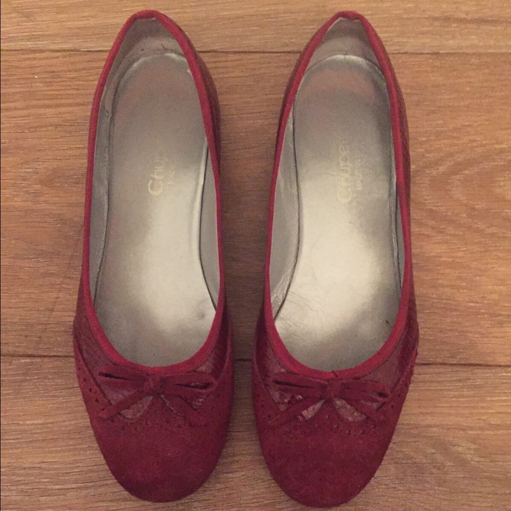 Gorgeous crimson leather Italian shoes