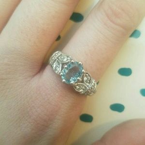 925 Designer RJ Graziano Blue Topaz Ring