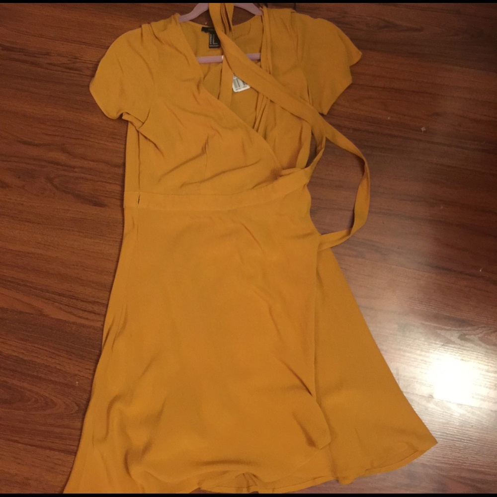 Mustard wrap dress