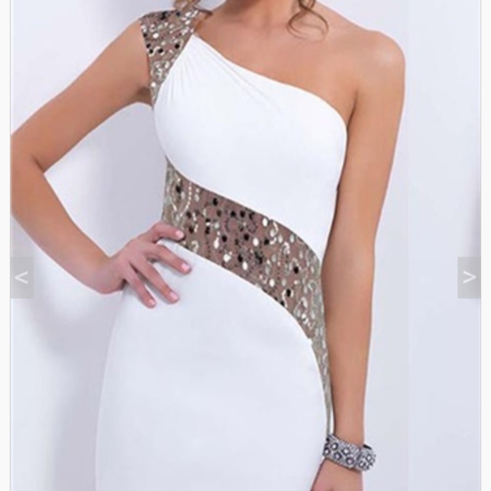 White and silver Homecoming Dress