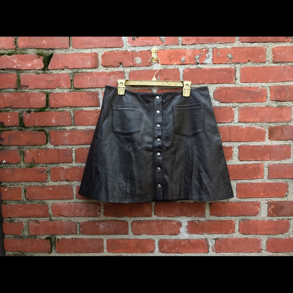 Reformation genuine leather skirt. Womens size 12.