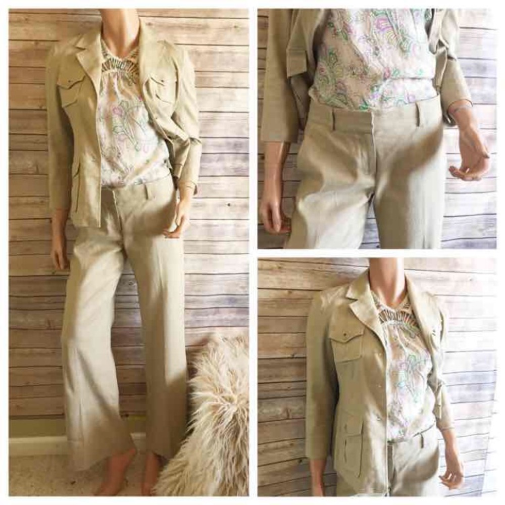 • THEORY • Linen Pant Suit - Safari