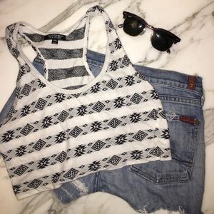 TopShop Aztec Print Crop Top