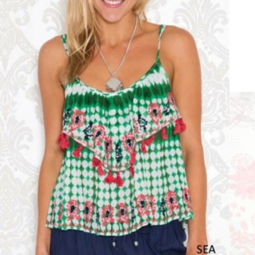 Tassel boho tank. Brand new! Size XS