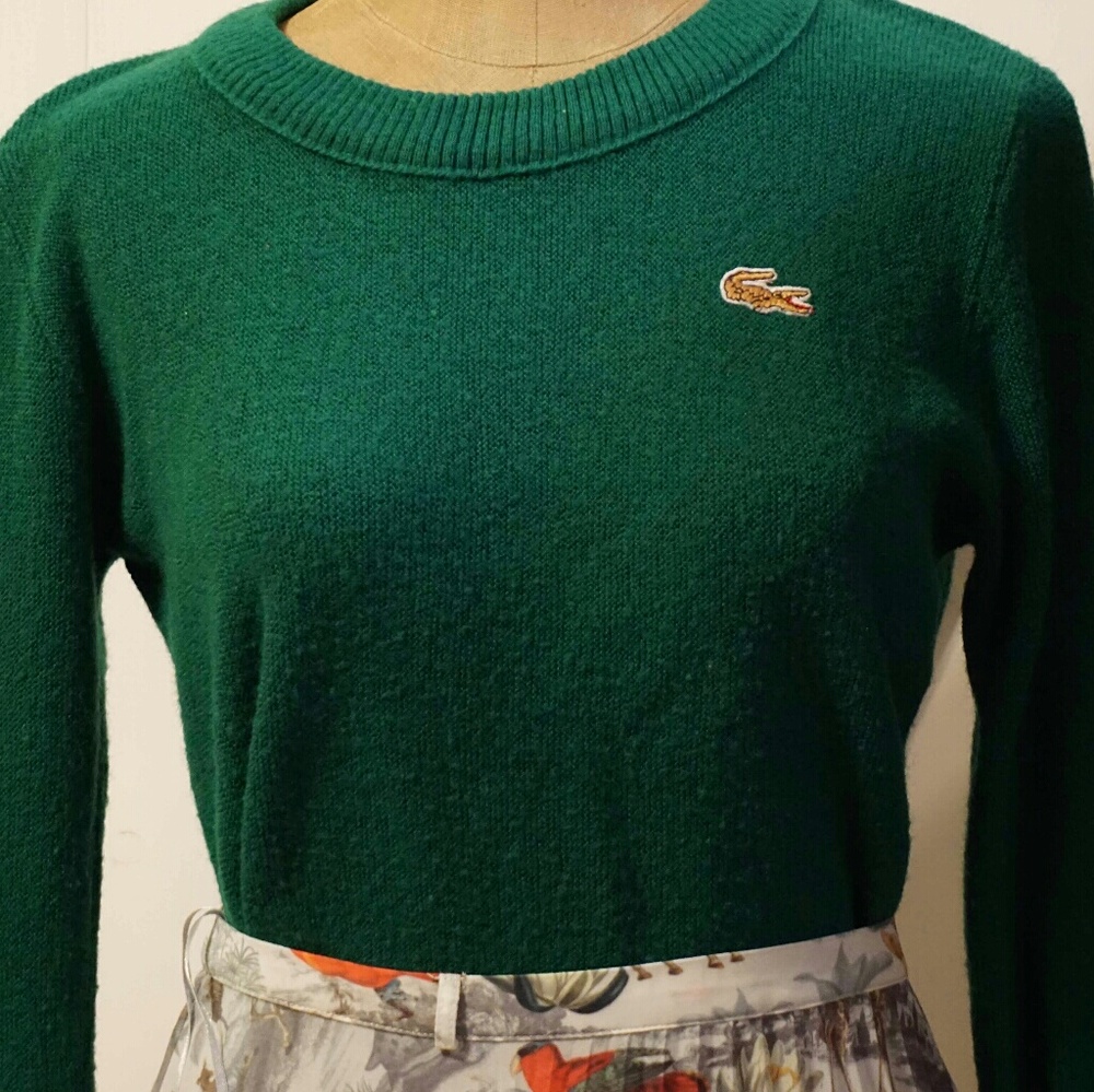 Izod Lacoste green pullover sweater vintage rare!