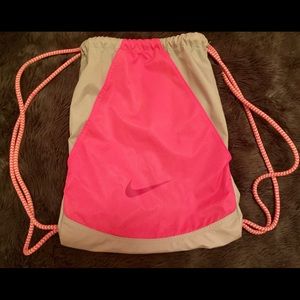 Pink Nike Gym Duffle Draw String Bag