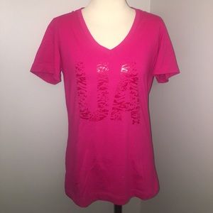 NWT Under Armour pink fitted tee