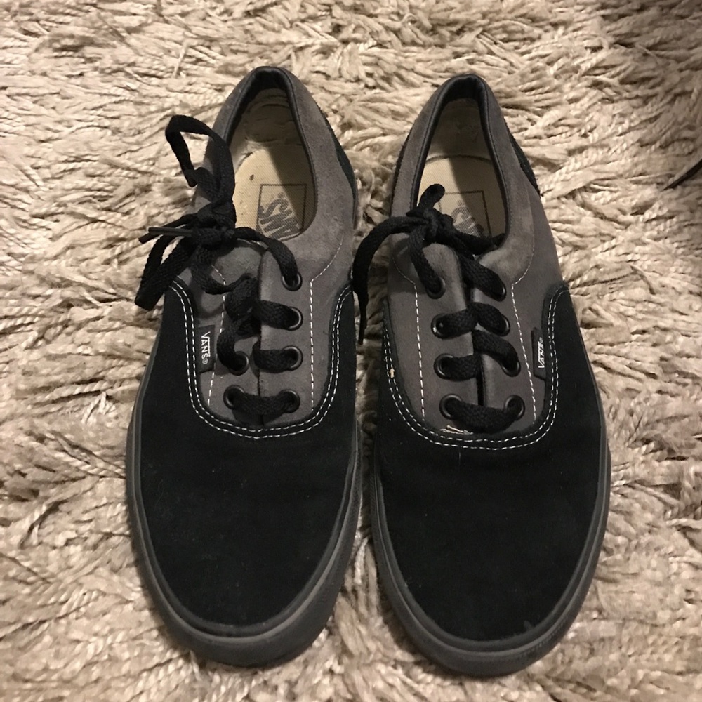 Gray and black vans