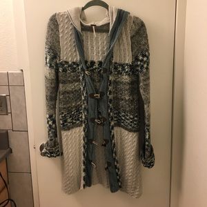 Free People Long Chunky Boho Sweater