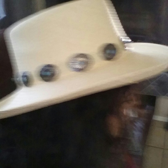 Southwestern bohemian turquoise cabachon straw hat main image 4