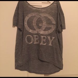 Obey open back shirt