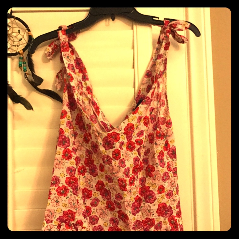 Miley Cyrus floral Romper- shoulder ties  fits M L