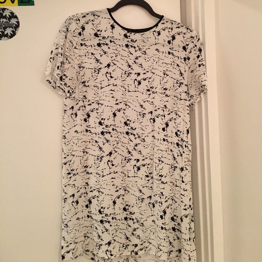 Black splatter paint short dress