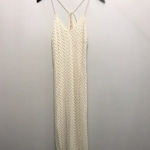 XS GUESS Jamila Ivory Crochet Maxi Slip Dress
