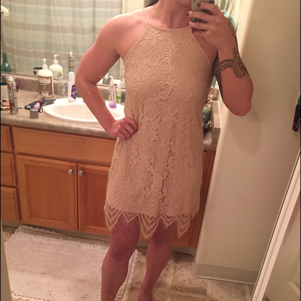 Pink lace dress
