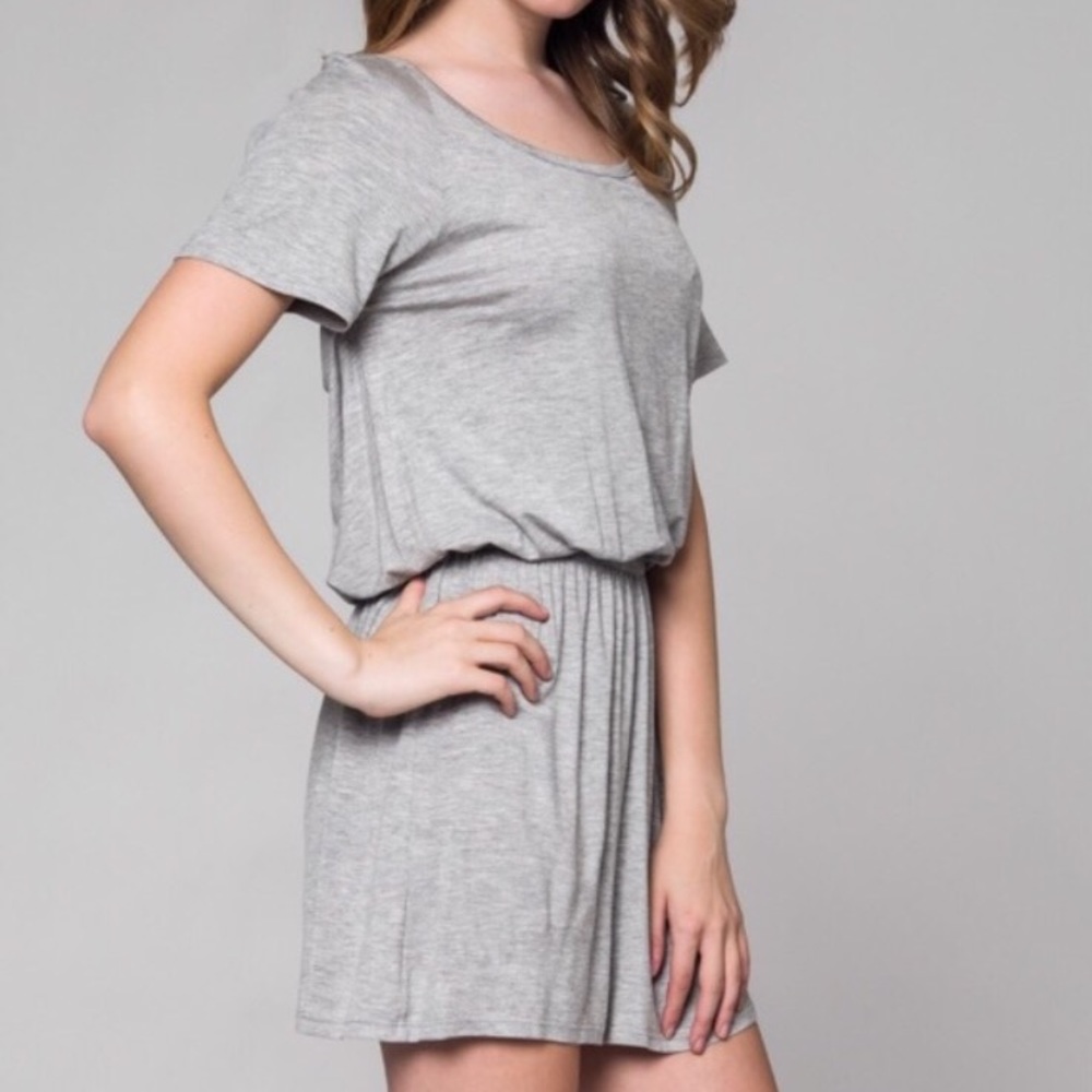 GREY OPEN BACK DRESS - Picture 2 of 3