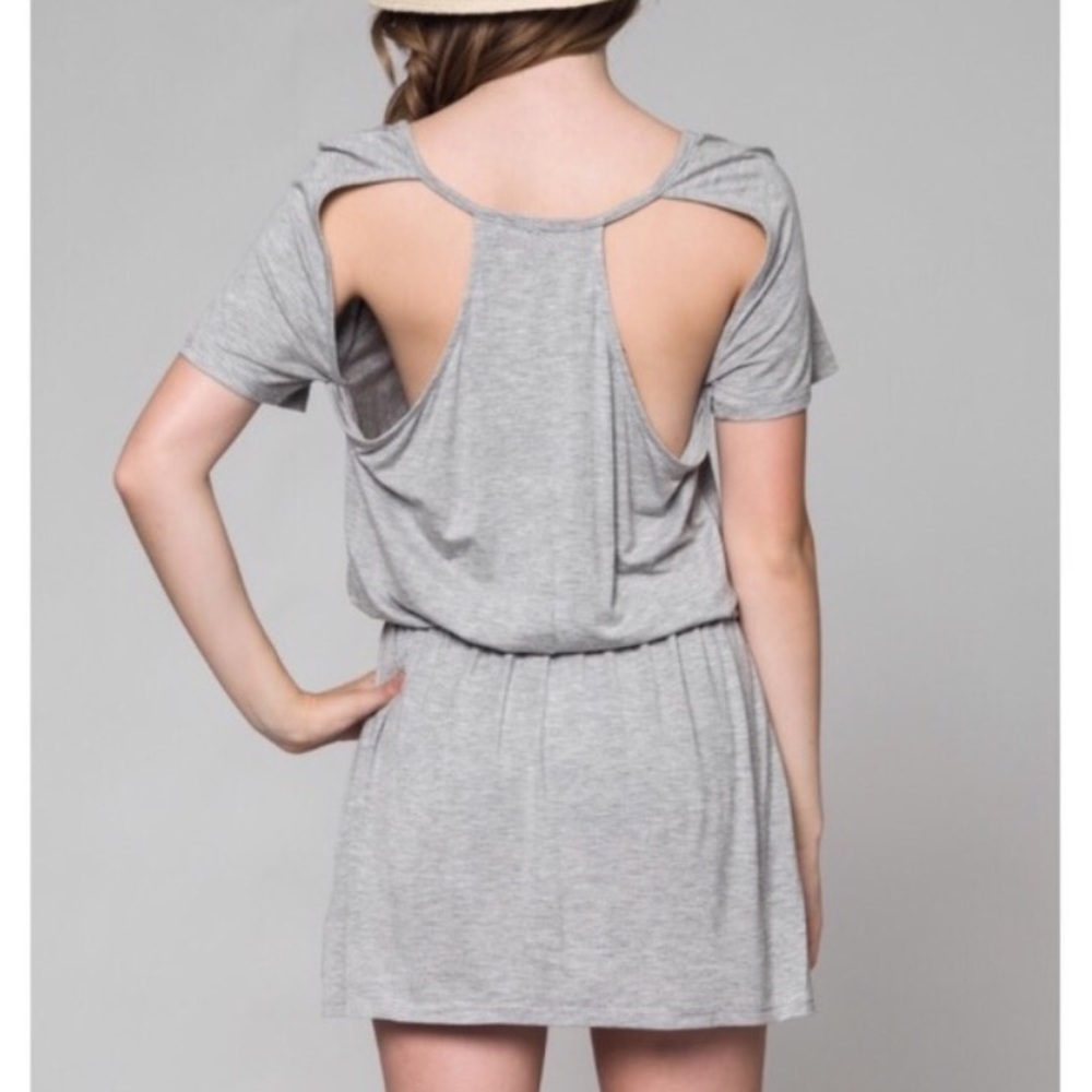 GREY OPEN BACK DRESS - Picture 3 of 3