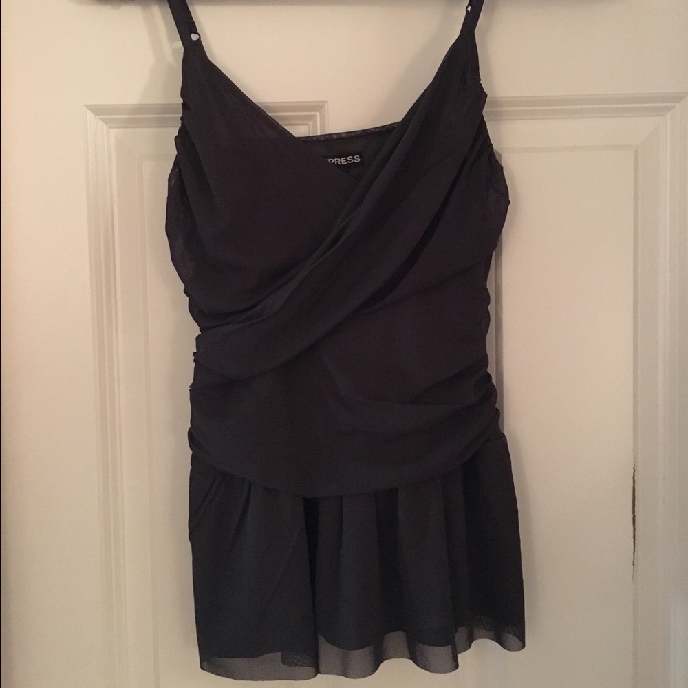 Express dark grey peplum top