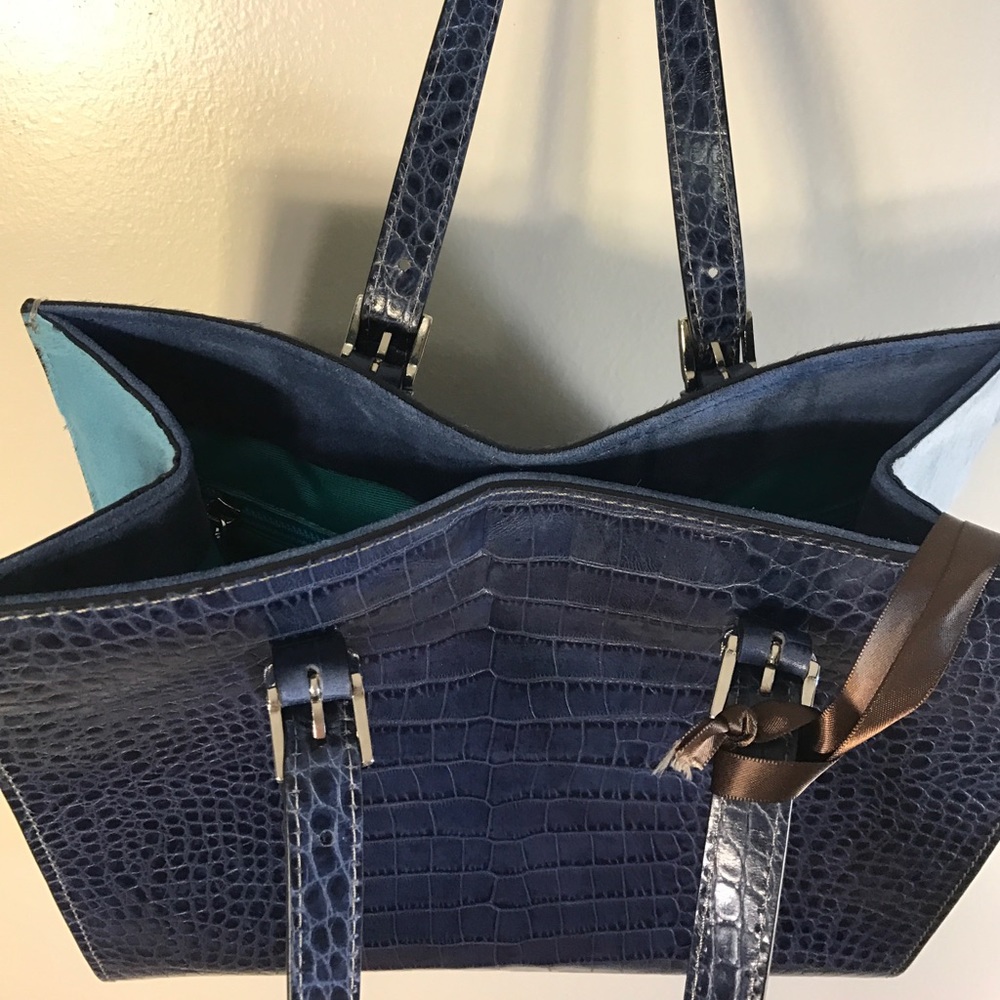 Silvano Biagini Italy Leather Purse Calf Hair Bag - Picture 5 of 8