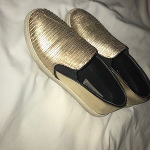 Steve Madden Gold Slip On Sneakers
