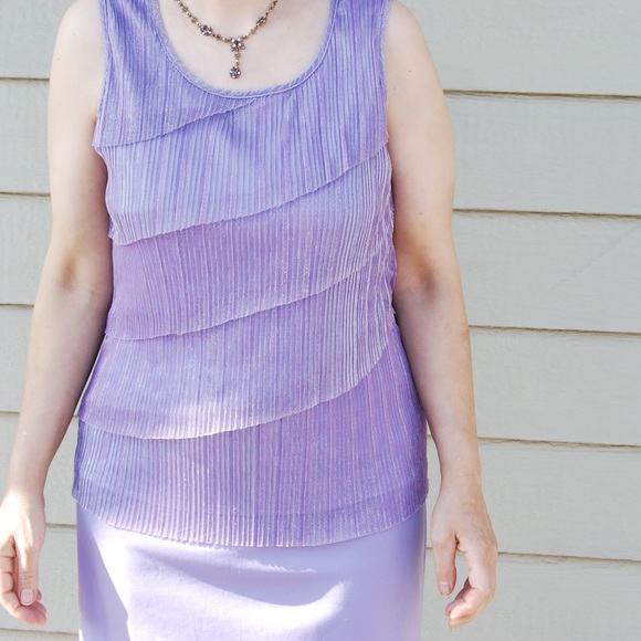 Lavender Layered Ruffle Tank Top - Picture 2 of 4