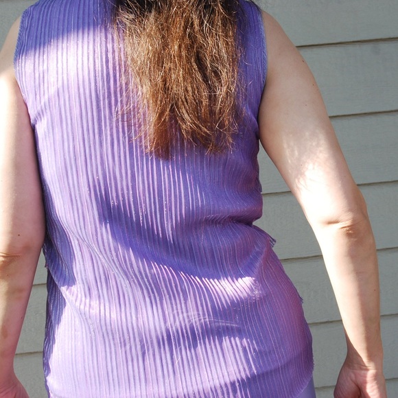 Lavender Layered Ruffle Tank Top - Picture 3 of 4