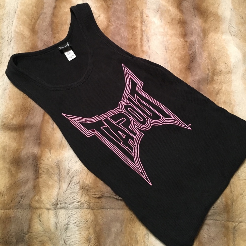 Black and pink ladies tap out tank top