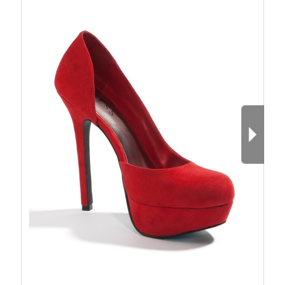 Guess GF jessyca red suede high heel pumps