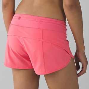 Pink Lululemon running shorts