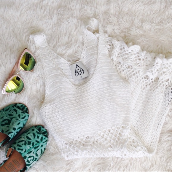 Urban Outfitters Dresses & Skirts - UNIF l UO l boardwalk white crochet dress