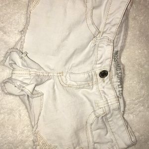 MOSSIMO SUPPLY CO white jean lace shorts