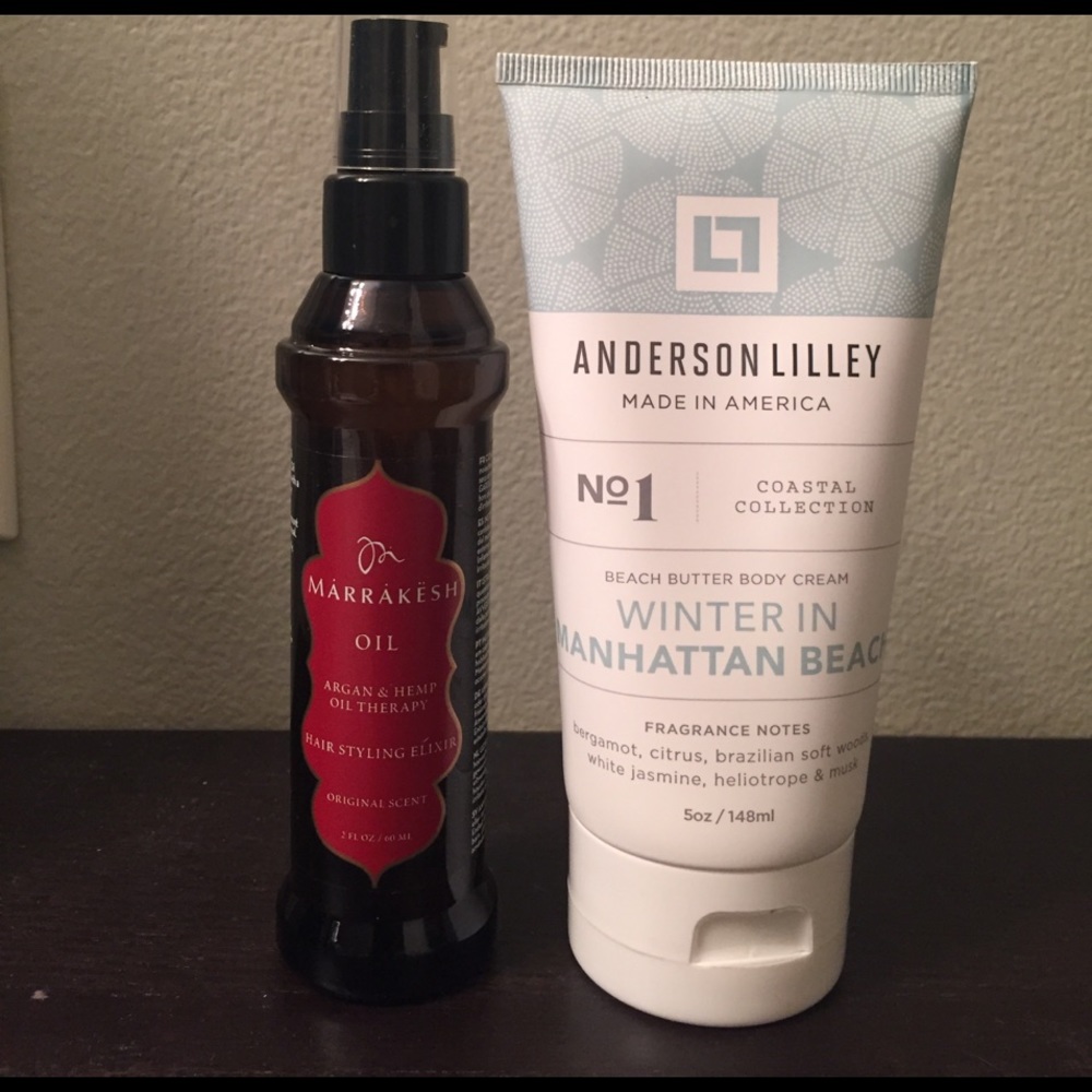 Body Cream and Argan & Hemp Hair Oil