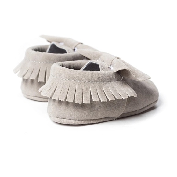 gray baby moccasins - Picture 4 of 4