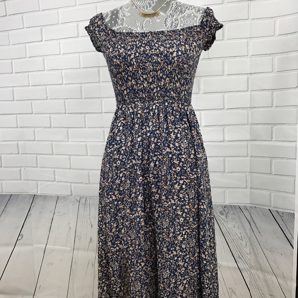 Lost Muse Floral Boho Dress Blue Sz M - Picture 1 of 8