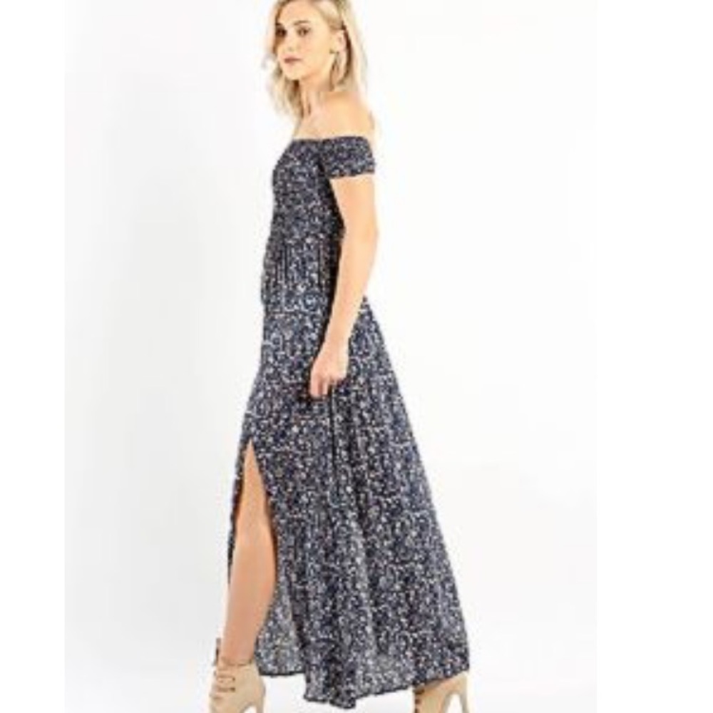 Lost Muse Floral Boho Dress Blue Sz M - Picture 2 of 8