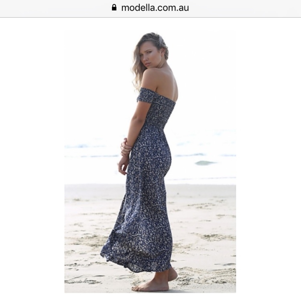 Lost Muse Floral Boho Dress Blue Sz M - Picture 4 of 8