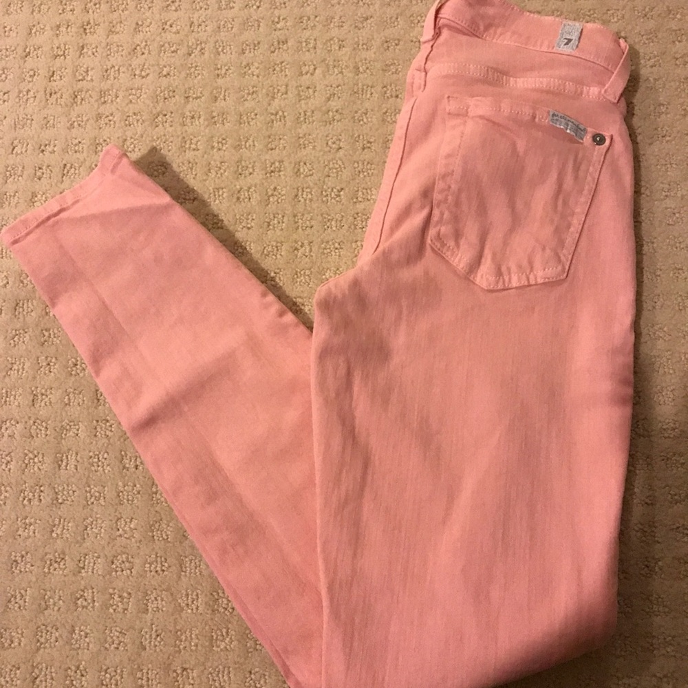 Seven for all mankind light pink skinny jeans