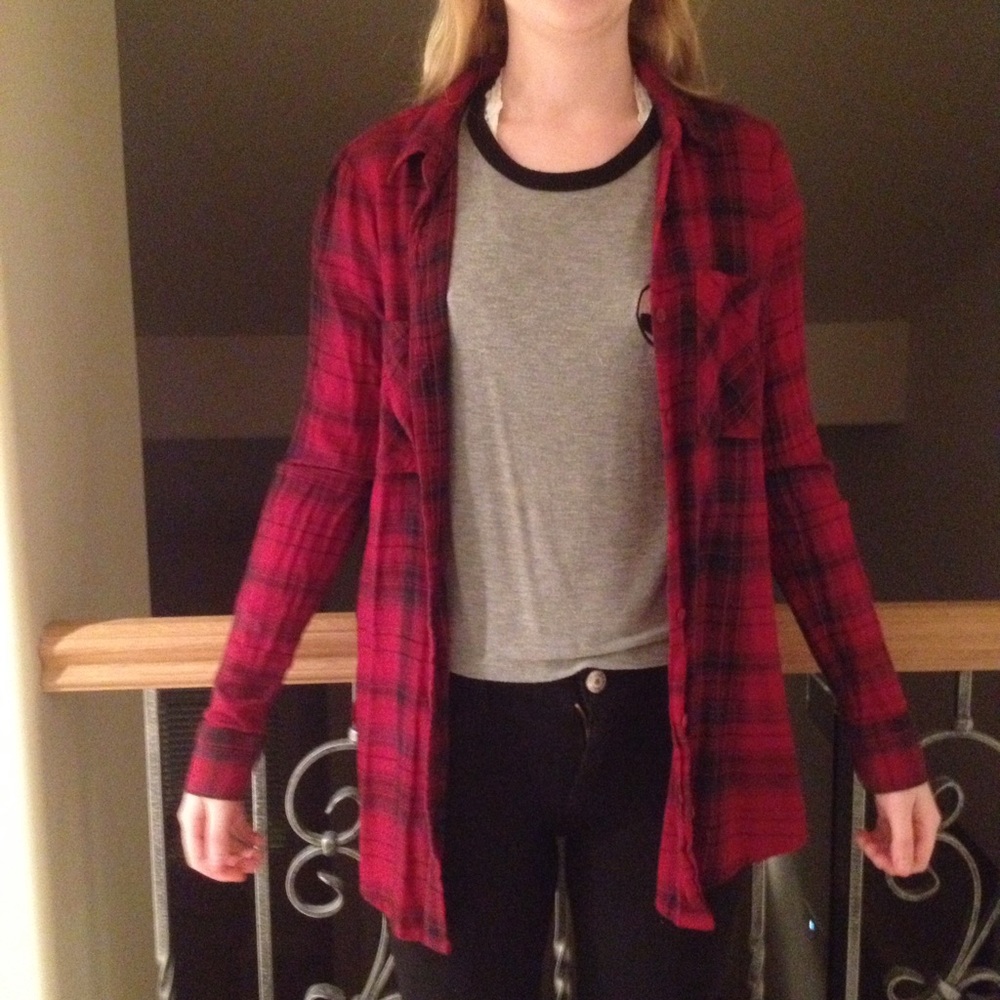Long Red Flannel