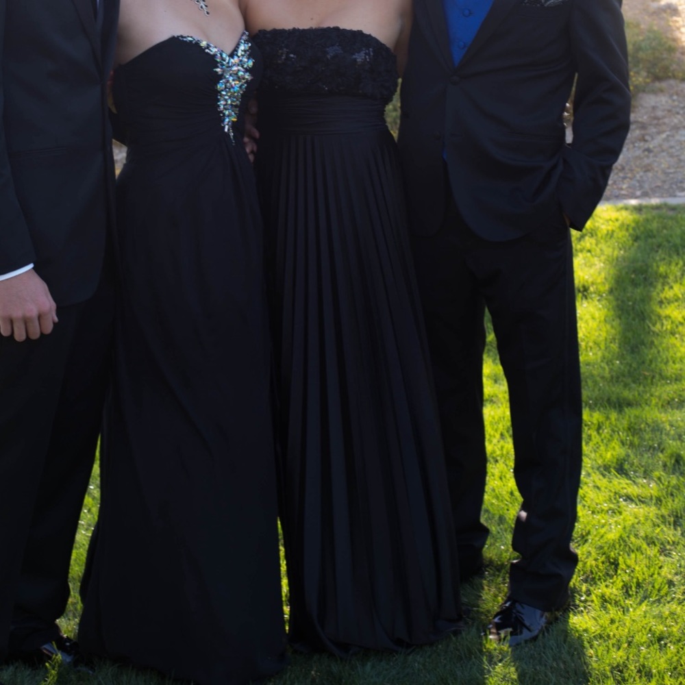Black strapless prom dress