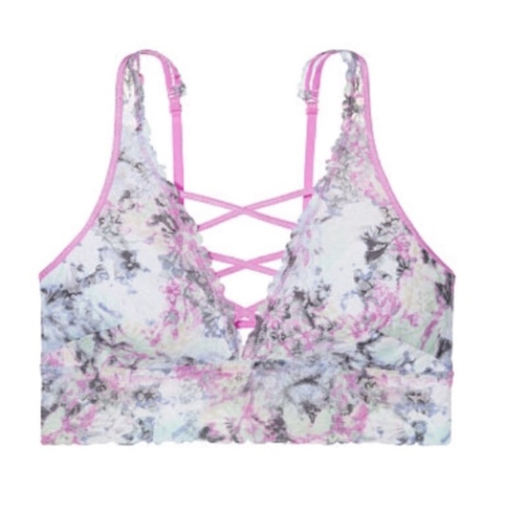 floral PINK VS BRALETTE .