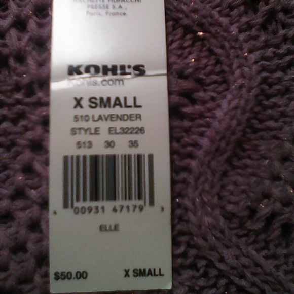 NWT Elle xs lavender knit top - Picture 4 of 4
