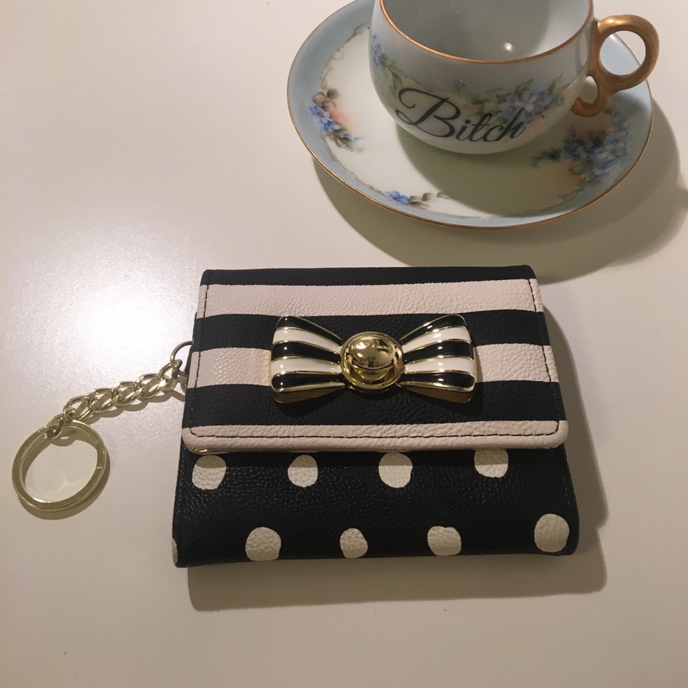 Betsey Johnson striped polka dot floral wallet