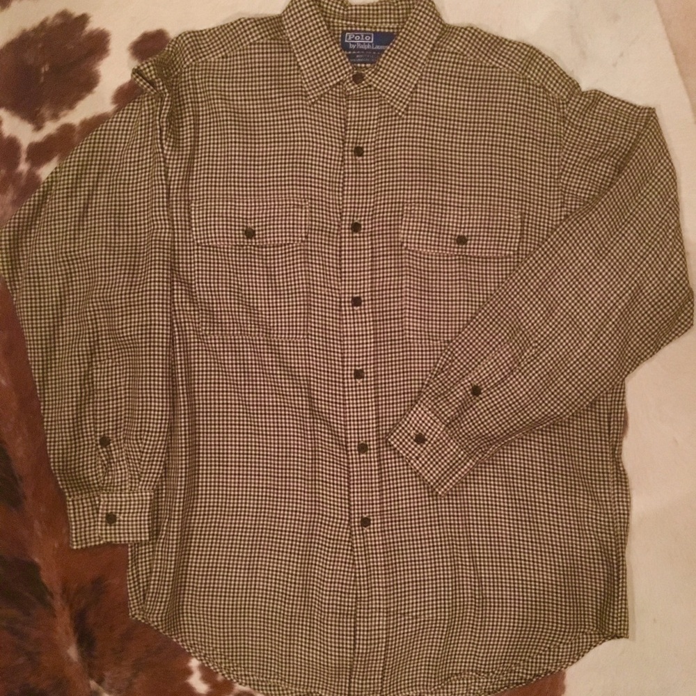 Polo Ralph Lauren Wool Brown Check Button-down