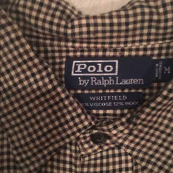 Polo Ralph Lauren Wool Brown Check Button-down - Picture 2 of 6