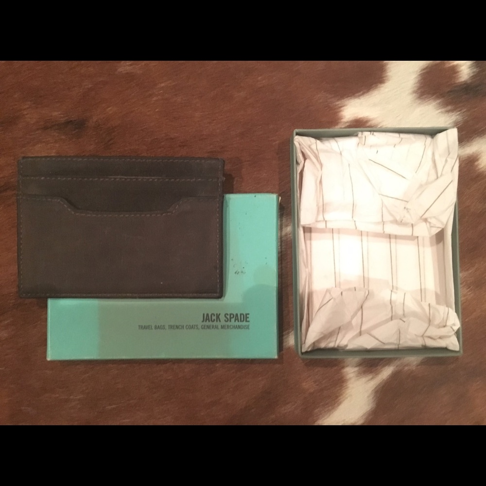 Jack Spade Chocolate Waxwear ID/Card Case