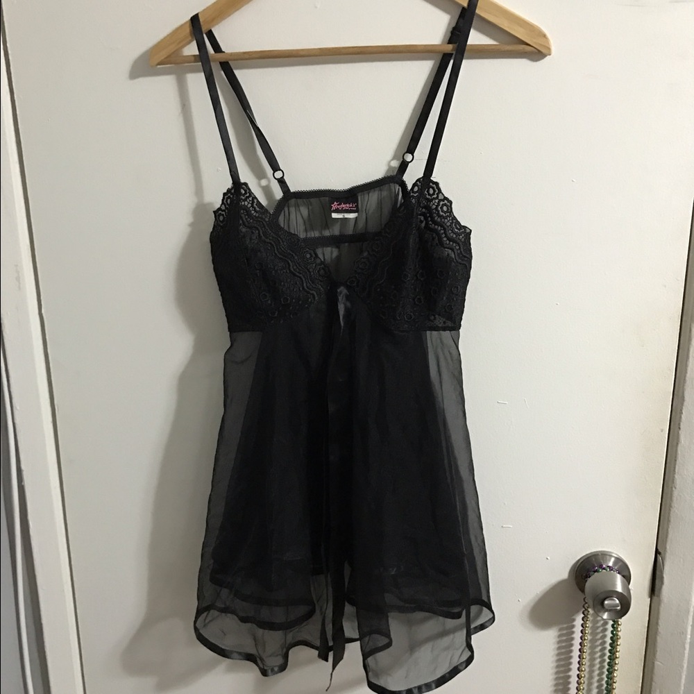 Frederick's of Hollywood black negligee
