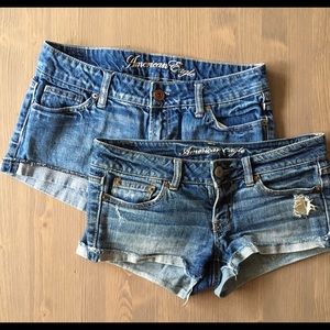 American Eagle Denim Shorts Size 4 (2 pair)