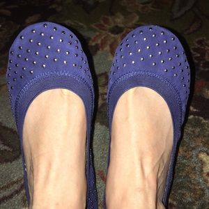 YOSI SAMRA - ballet flats - navy blue with gold