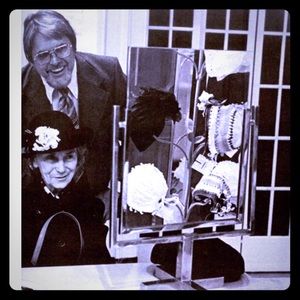 Frank Olive Vintage derby straw hat  70's